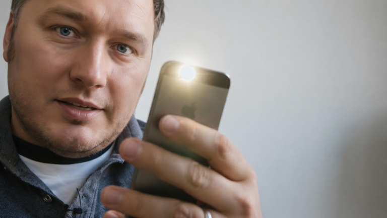 using iphone flashlight