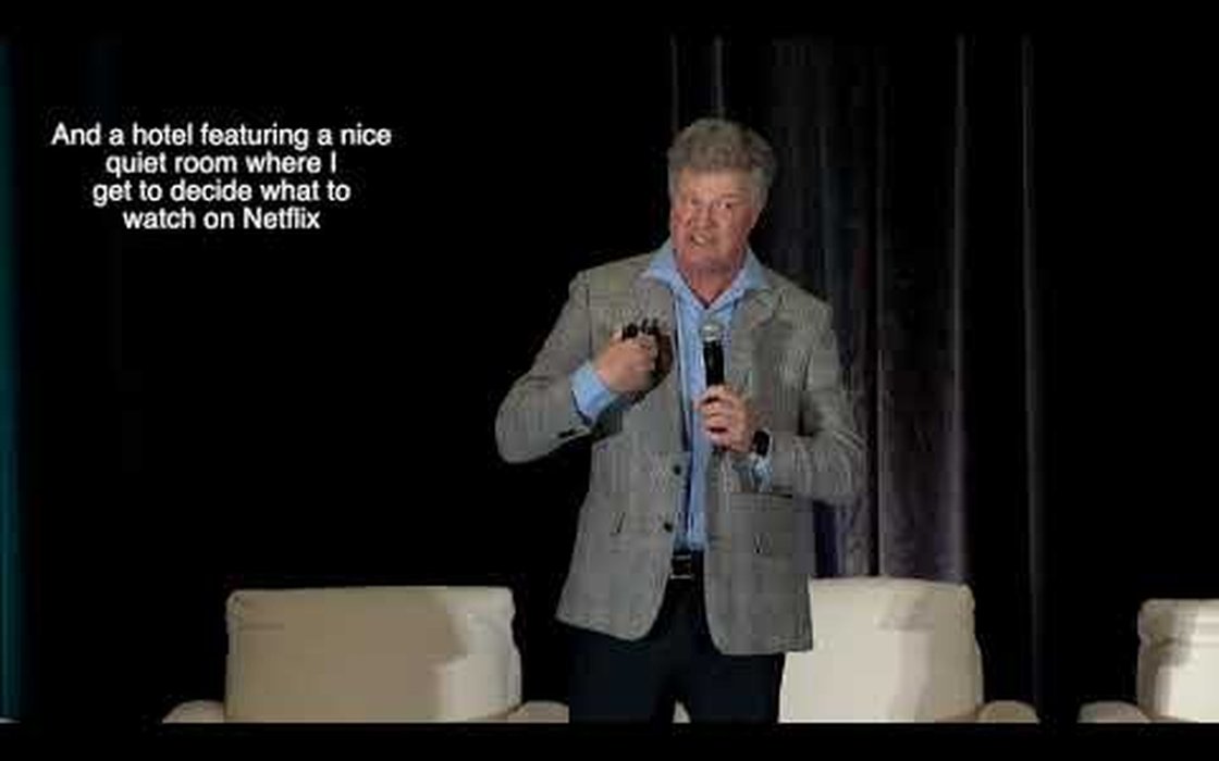Video thumbnail of Greg Schwem opening a conference as master of ceremonies